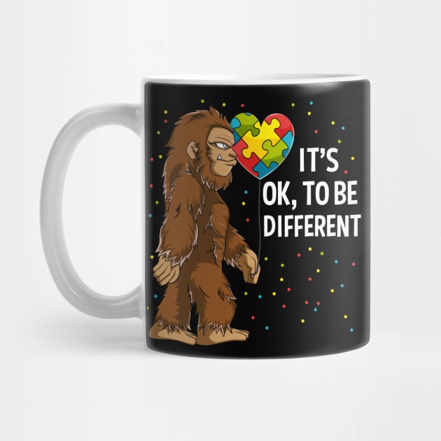 Bigfoot Sasquatch It's Ok To Be Different Autism Awareness Gift by HCMGift